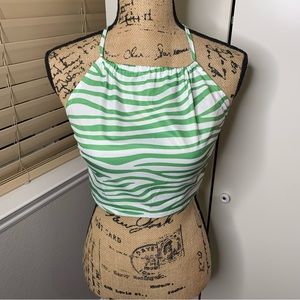 Shein Striped Crop Tie Tank Top